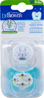 Dr.Brown's Prevent ortodontska varalica 0-6m plava 2 komada