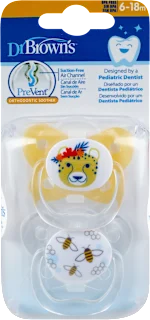 Dr.Brown's Prevent ortodontska varalica 6-18m žuta