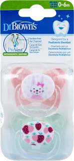 Dr.Brown's Prevent ortodontska varalica 0-6m roze/zelena 2 komada