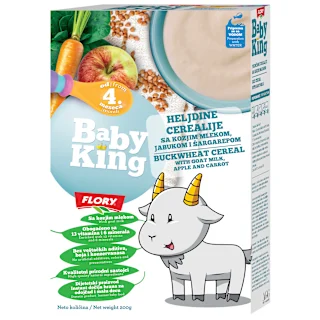 Baby King heljdine cerealije sa kozjim mlekom, jabukom i šargarepom 200g