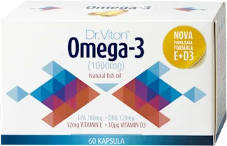 Omega-3 (1000 mg) - prirodno riblje ulje: 12mg..., 60 kom