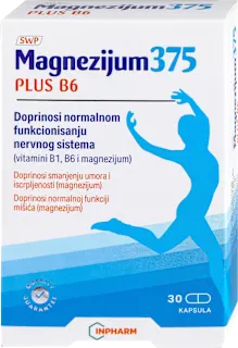 MAGNEZIJUM 375plus B6 kapsule, 30 kom