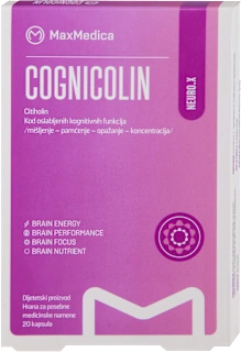 COGNICOLIN - Citiholin kapsule, 20 kom