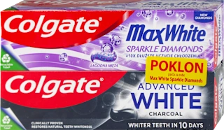 Colgate Advanced White Charcoal + Max White Diamonds pasta za zube set 150ml