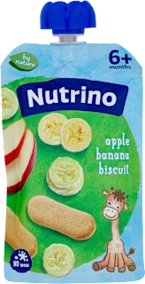 Voćna kaša - jabuke i banane sa keksom, od 6...., 100 g