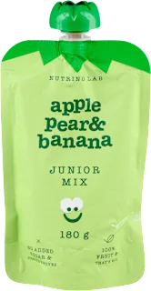 JUNIOR MIX voćna kaša - jabuka, kruška i banana, 180 g