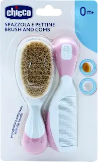 Set češalj i četka za bebe - roze, od rođenja, 1 kom