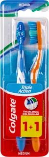 Colgate Triple Action Medium četkica za zube 1+1 gratis