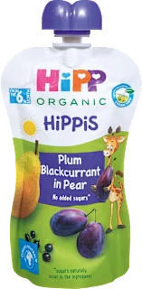 Hipp Pouch kruška šljiva i crna ribizla 100g 6M+