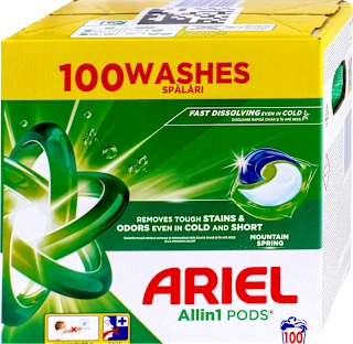 Ariel All in 1 Pods Mountain Spring kapsule za pranje veša 100 komada