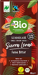 dmBio Sierra Leone crna čokolada 72% 80g