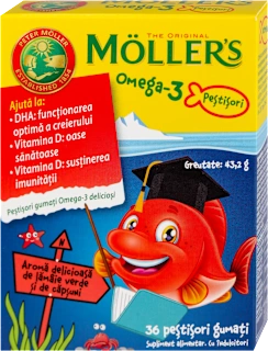 Moller's Omega-3 Jelly Fish gumene ribice Jagoda 36 kom
