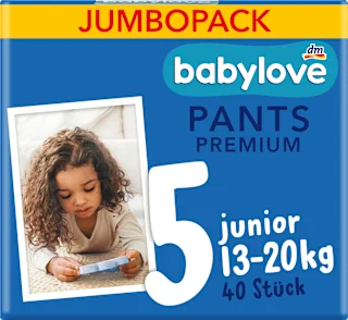 Babylove Premium pelene gaćice 5 Junior 13-20kg 40 komada
