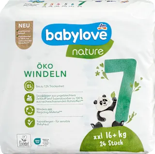 Babylove Nature pelene 7 XXL 16+kg 24 komada