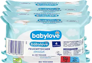 Babylove Sensitive vlažne maramice za bebe 320 komada