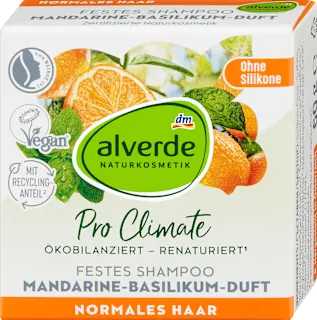 Alverde Pro Climate čvrsti šampon mandarina i bosiljak 60g