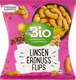 dmBio flips od sočiva i kukuruza sa kikirikijem 80g