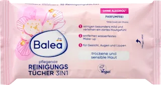 Balea 3u1 vlažne maramice za čišćenje lica 10 komada
