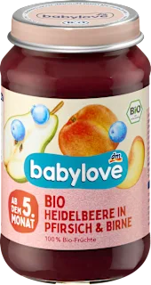 Babylove kašica borovnice u breskvi i kruški 190g