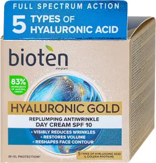 Bioten Hyaluronic Gold Replumping dnevna krema protiv bora SPF10 50ml