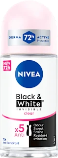 Black & White invisible deo roll-on Clear, 50 ml