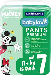 Babylove Premium pelene gaćice 7 XXL 17+kg 18 komada