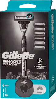 Gillette Mach 3 Charcoal muški brijač sa postoljem + 6 dopuna