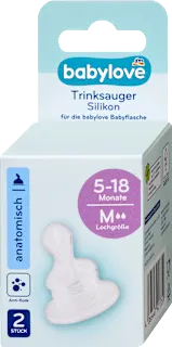 Babylove anatomske silikonske cucle otvor M 5-18 meseci 2 komada