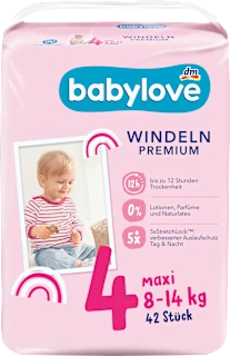 Babylove Premium pelene 4 Maxi 8-14kg 42 komada