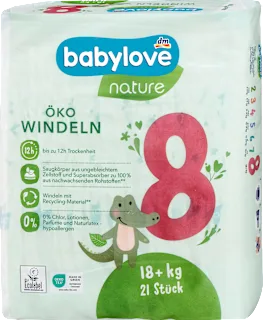 Babylove Nature pelene 8 18+kg 21 komada