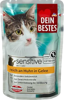 Dein Bestes Sensitive vlažna hrana za odrasle mačke piletina u želeu 100g