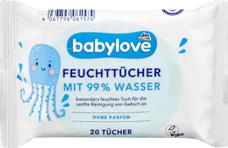 Babylove vlažne maramice sa 99% vode 20 komada