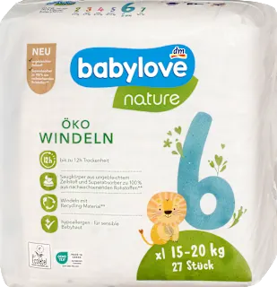 Babylove Nature pelene 6 XL 15-20kg 27 komada