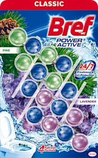 Bref Power Aktiv Pine & Lavender WC osveživač 4x50g