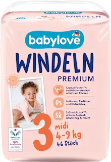 Babylove Premium pelene 3 Midi 4-9kg 46 komada