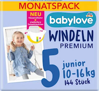 Babylove Premium pelene 5 Junior 10-16kg 144 komada