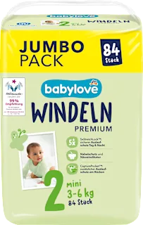 Babylove Premium pelene 2 Mini 3-6kg 84 komada