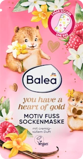 Balea maska za stopala u obliku čarapa Heart of Gold