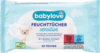 Babylove Sensitive vlažne maramice za bebe sa ekstraktom badema 30 komada