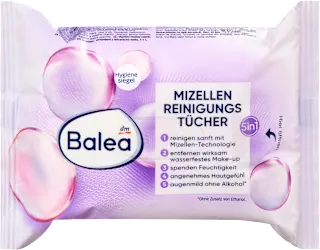 Balea 5u1 micelarne vlažne maramice za čišćenje lica 25 komada