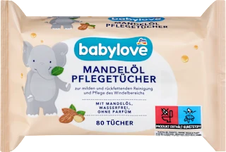 Babylove vlažne maramice za bebe sa bademovim uljem 80 komada