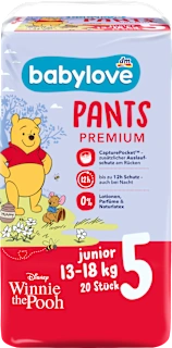 Babylove Premium pelene gaćice 5 Junior 13-18kg 20 komada