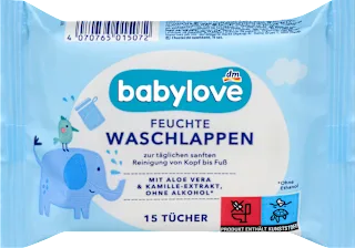 Babylove vlažne krpice 15 komada