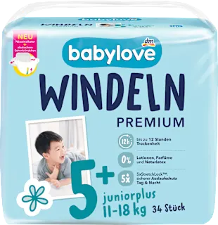 Babylove Premium pelene 5+ Junior Plus 11-18kg 34 komada