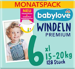 Babylove Premium pelene 6 XL 15-20kg 128 komada