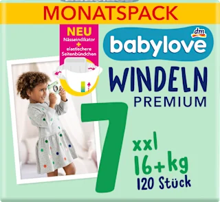 Babylove Premium pelene 7 XXL 16+kg 120 komada