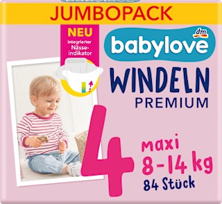 Babylove Premium pelene 4 Maxi 8-14kg 84 komada