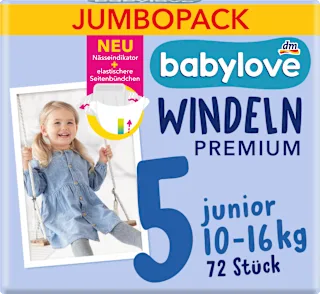 Babylove Premium pelene 5 Junior 10-16kg 72 komada