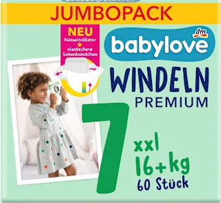 Babylove Premium pelene 7 XXL 16+kg 60 komada