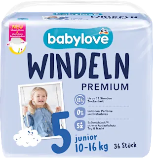 Babylove Premium pelene 5 Junior 10-16kg 36 komada